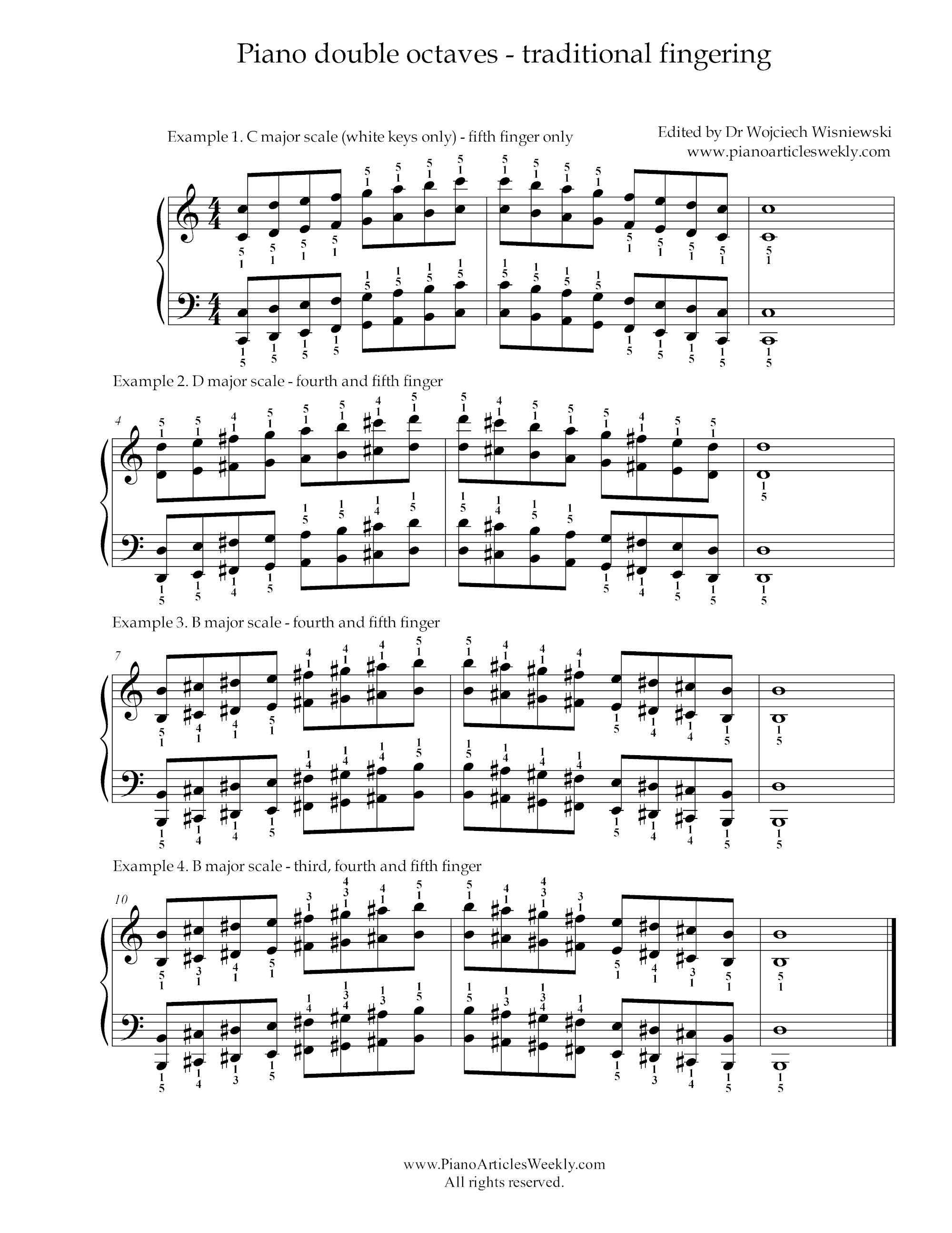 Double octaves traditional fingering