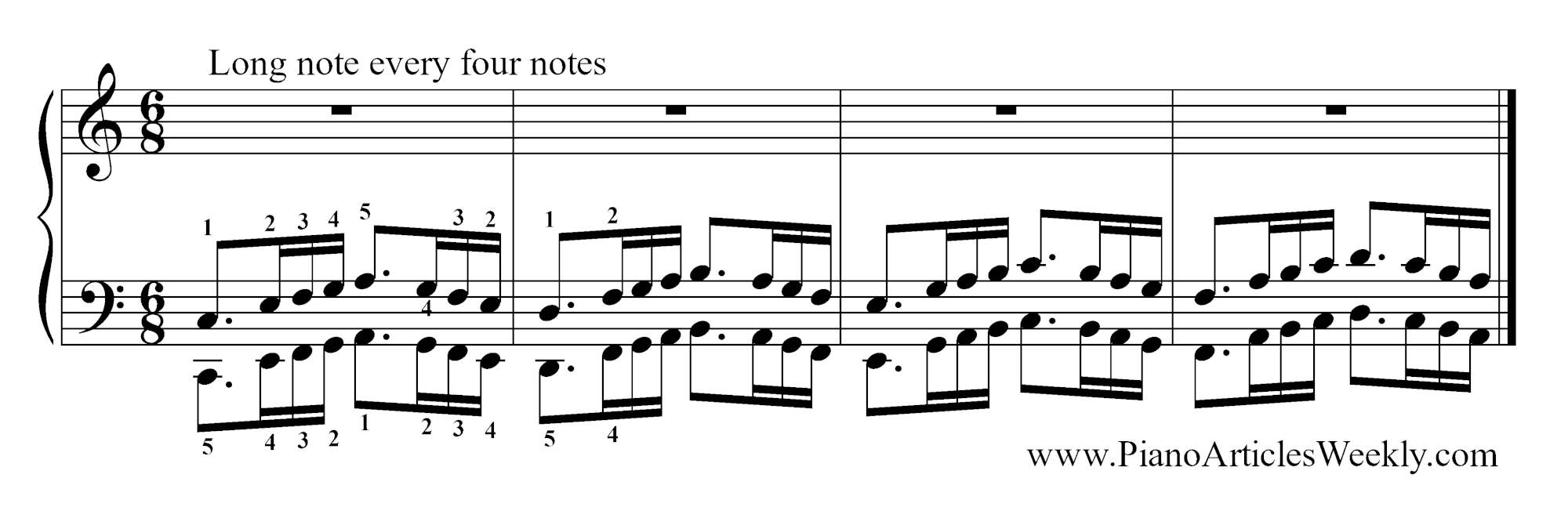 Hanon Exercies - a long note every four notes