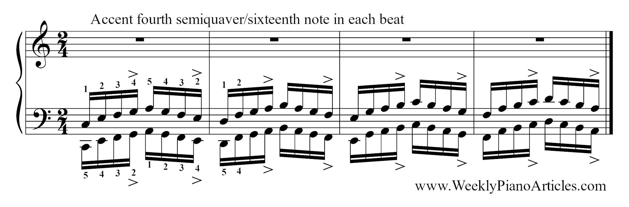 Hanon-Exercise-accent-fourth-semiquaver_sixteenth-note-in-each-beat