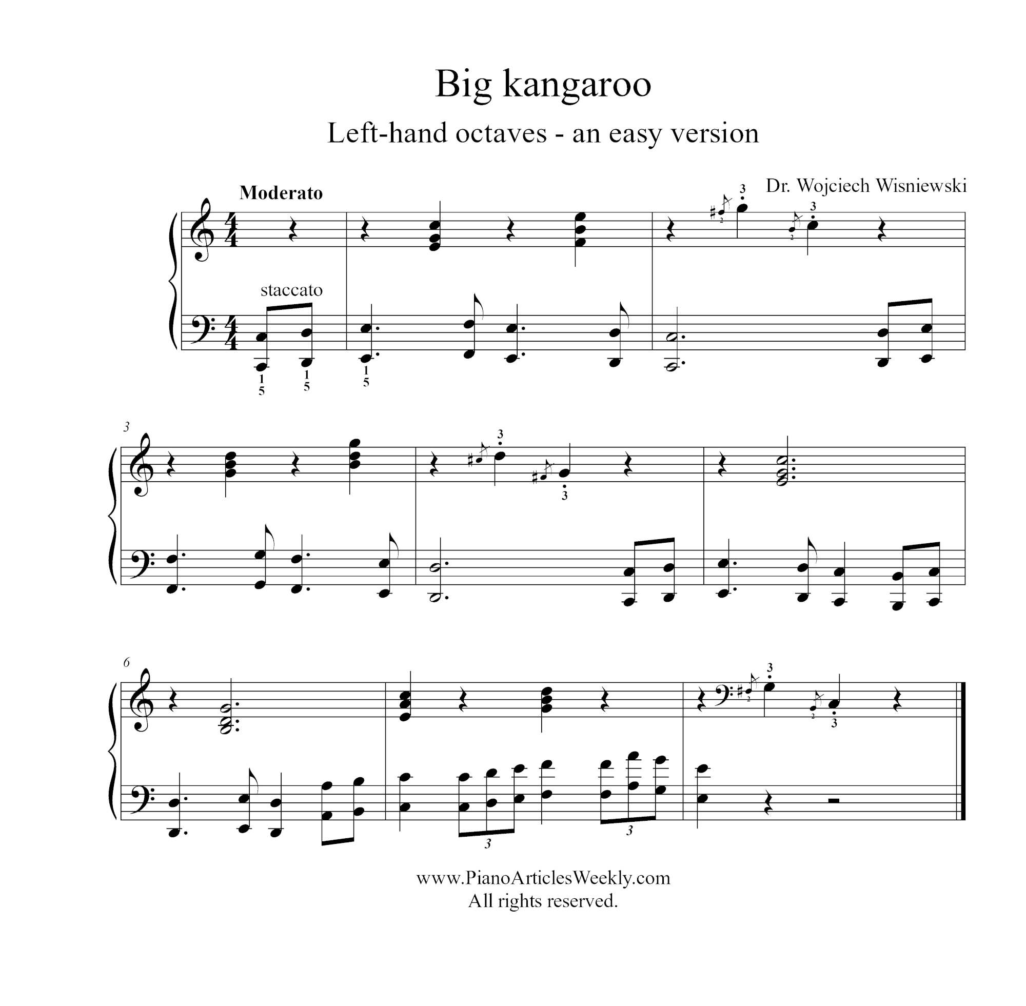 Big Kangaroo - left hand octaves easy etude