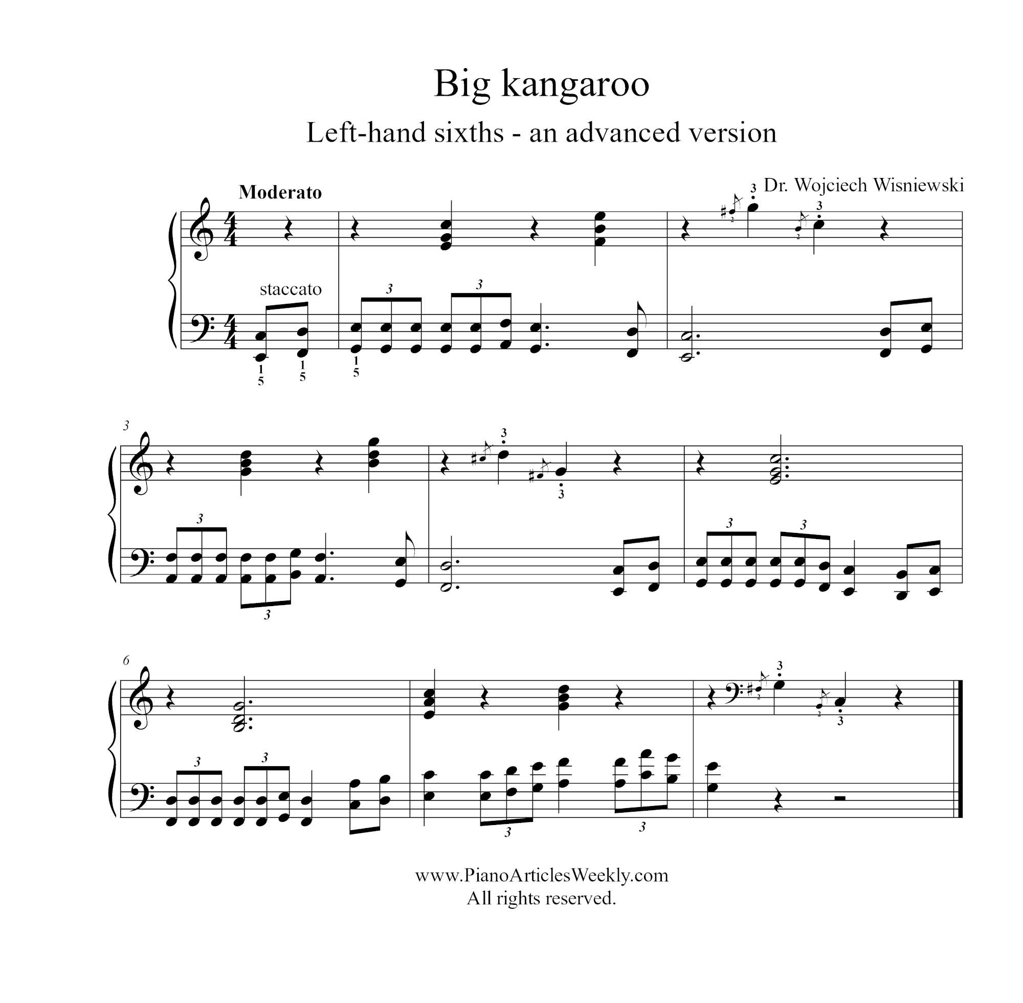 Big Kangaroo - left hand sixths advanced piano octave exercises