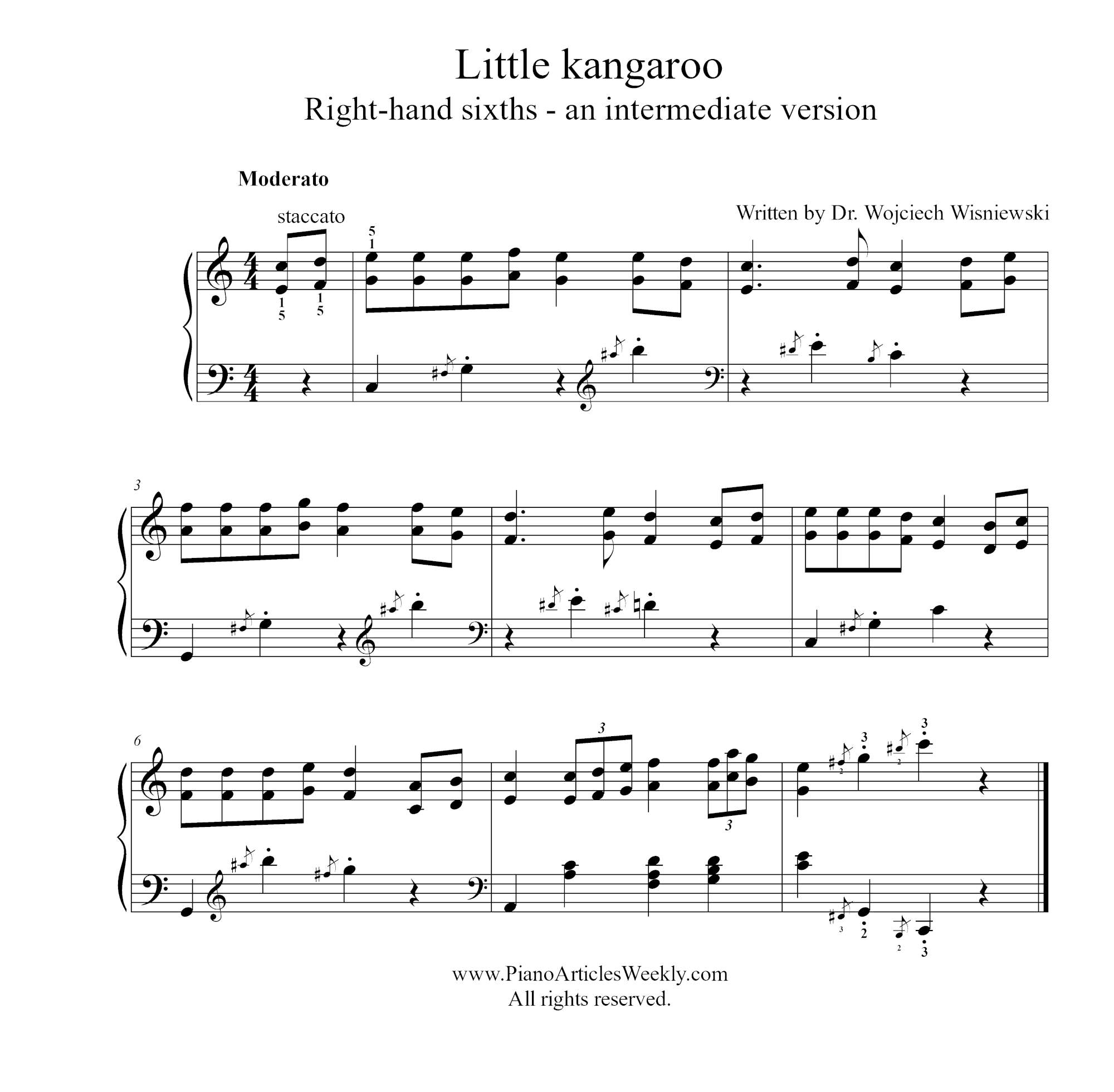 Little kangaroo - right hand sixths intermediat octaves for small hands