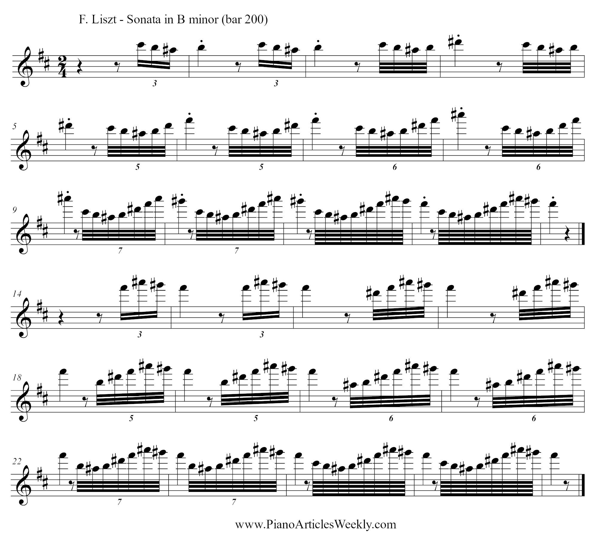 Liszt Sonata in B minor practicing bar 200