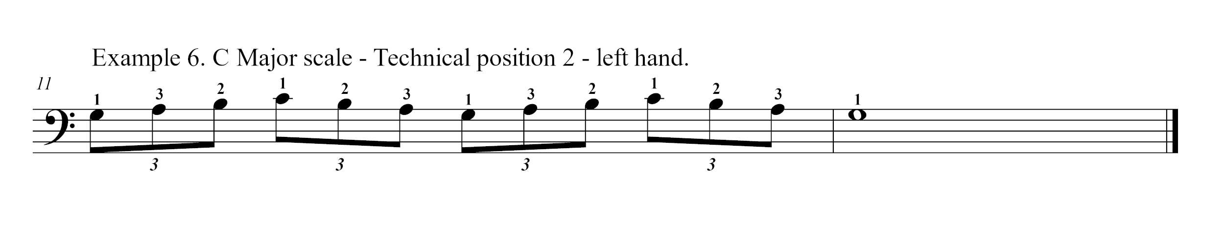 Technical position 2 left hand